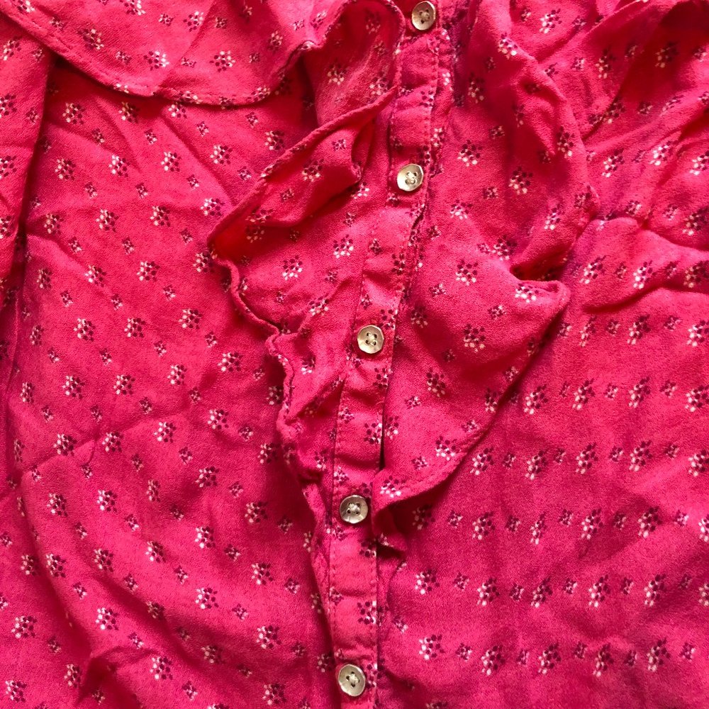 American Eagle Ruffled Button Front Tank Top - Picture 4 of 4